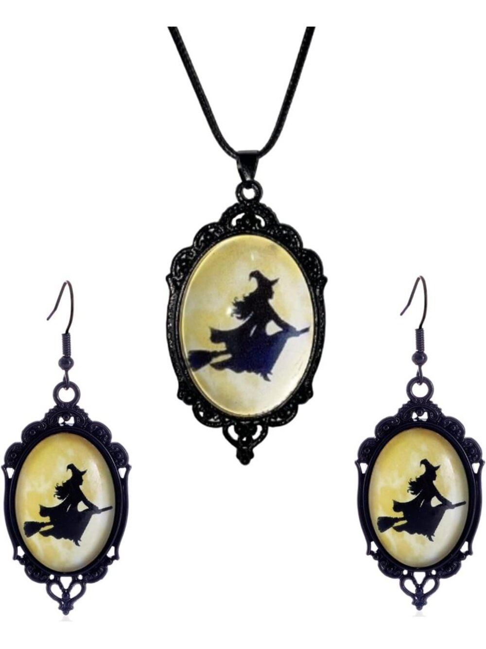 Women’s Jewelry White Witch Set Halloween Victorian Punk Gothic Necklace Earring